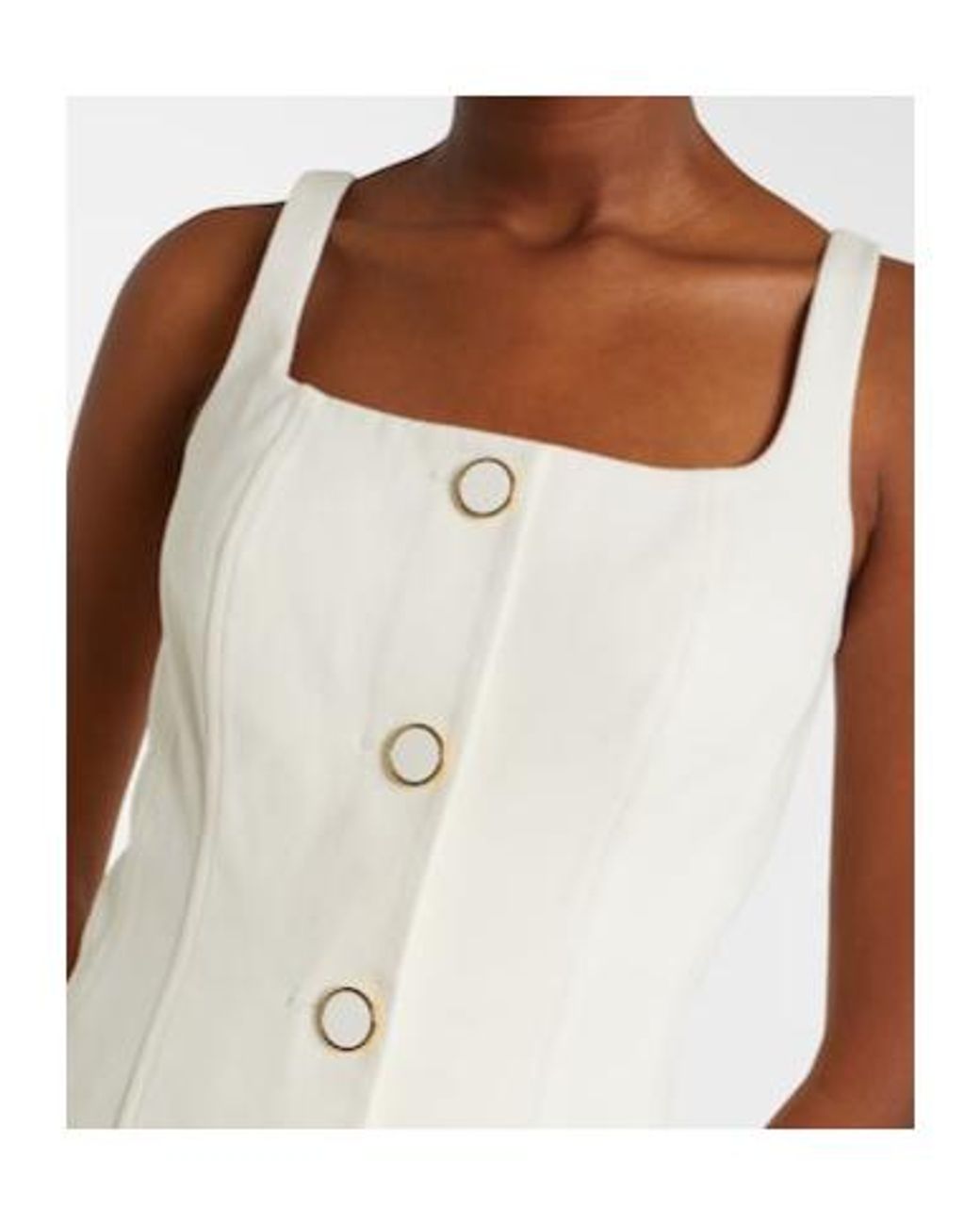 Veronica Beard White Liana Cotton Midi Dress