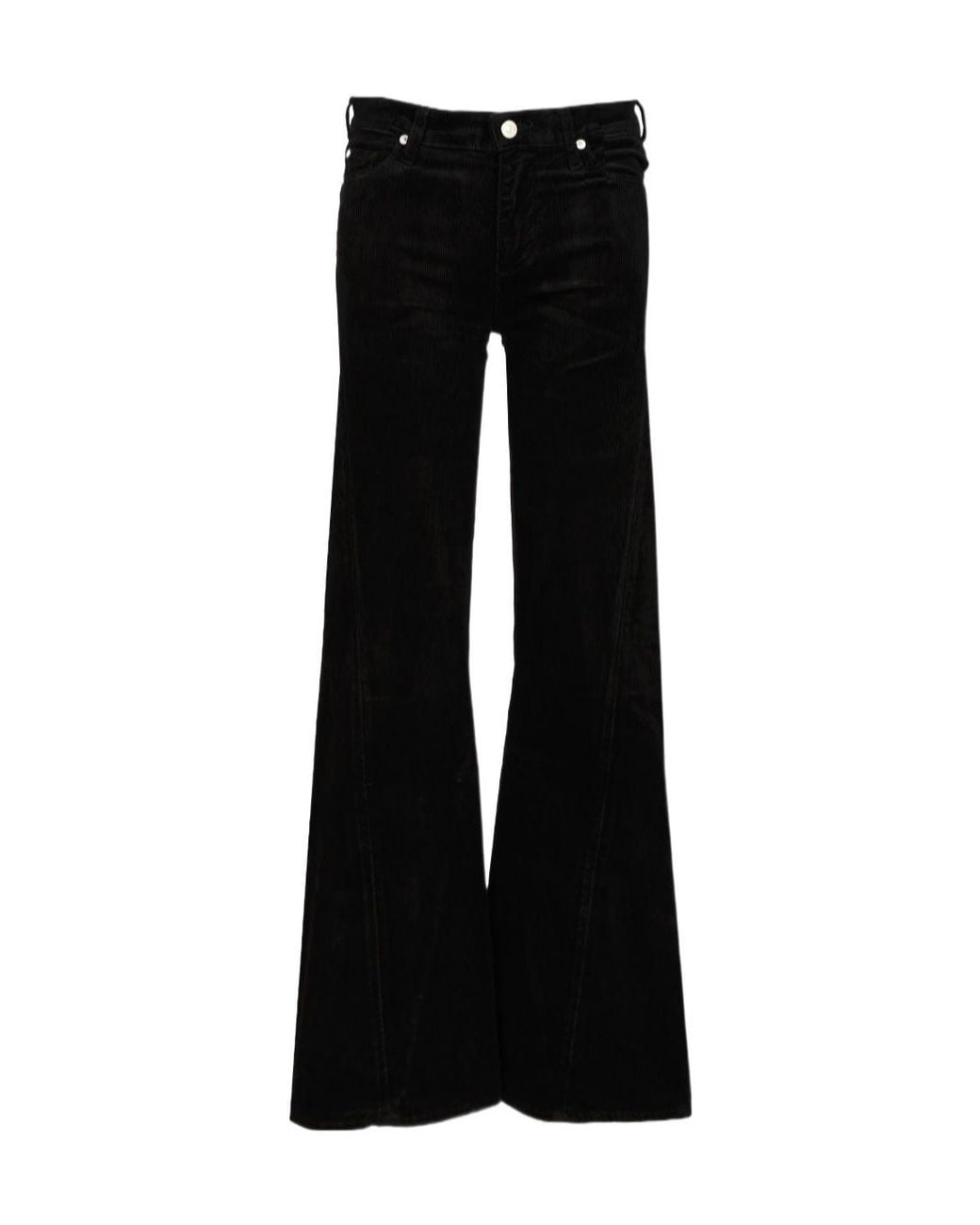 7 For All Mankind Black Wide-Leg Zip Jeans