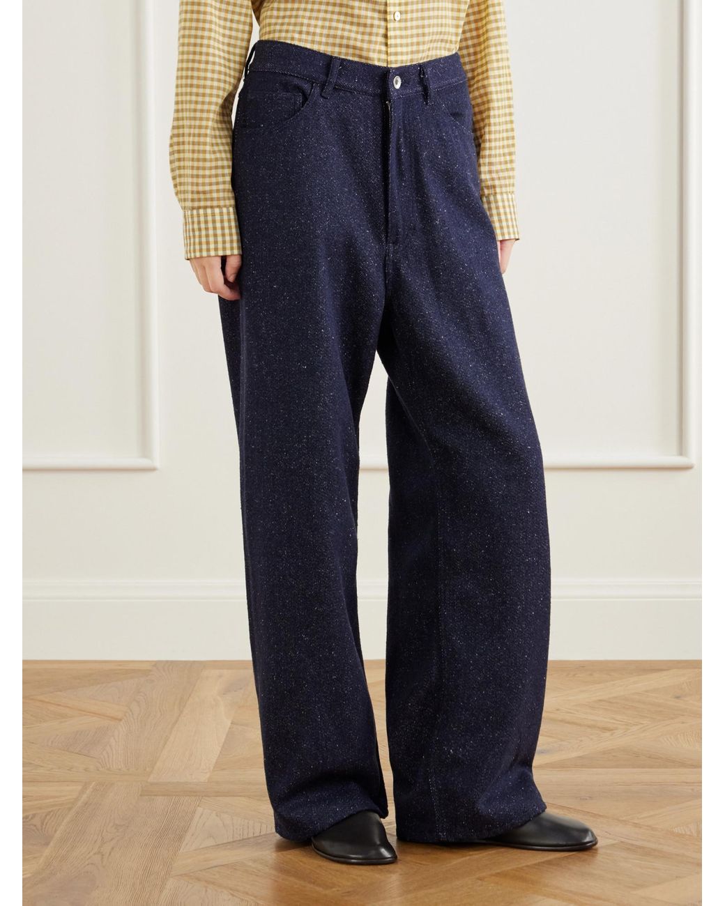 Auralee Blue Casual Trousers With Belt Loops