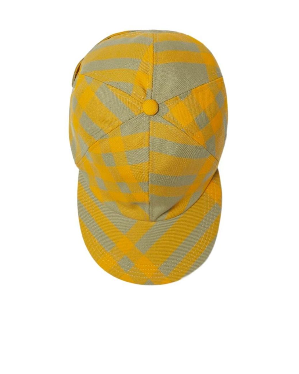 Burberry Yellow Check-Pattern Baseball Cap