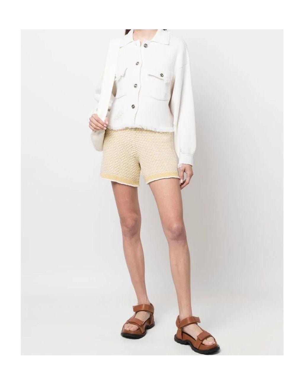 Barrie White Fringed Denim Jacket