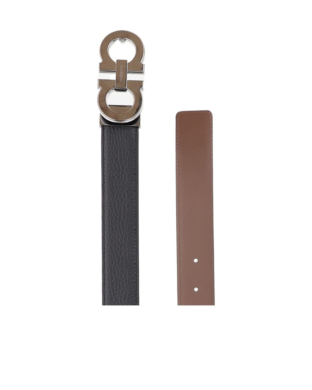 Ferragamo Brown Ferragamo Reversible Gancini Logo Belt for men