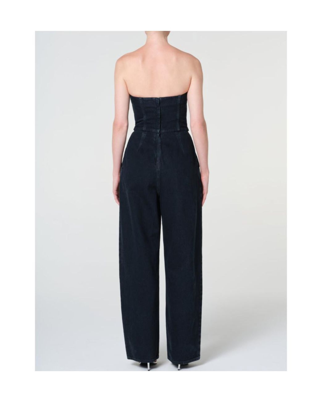 Agolde Blue Strapless Jumpsuit