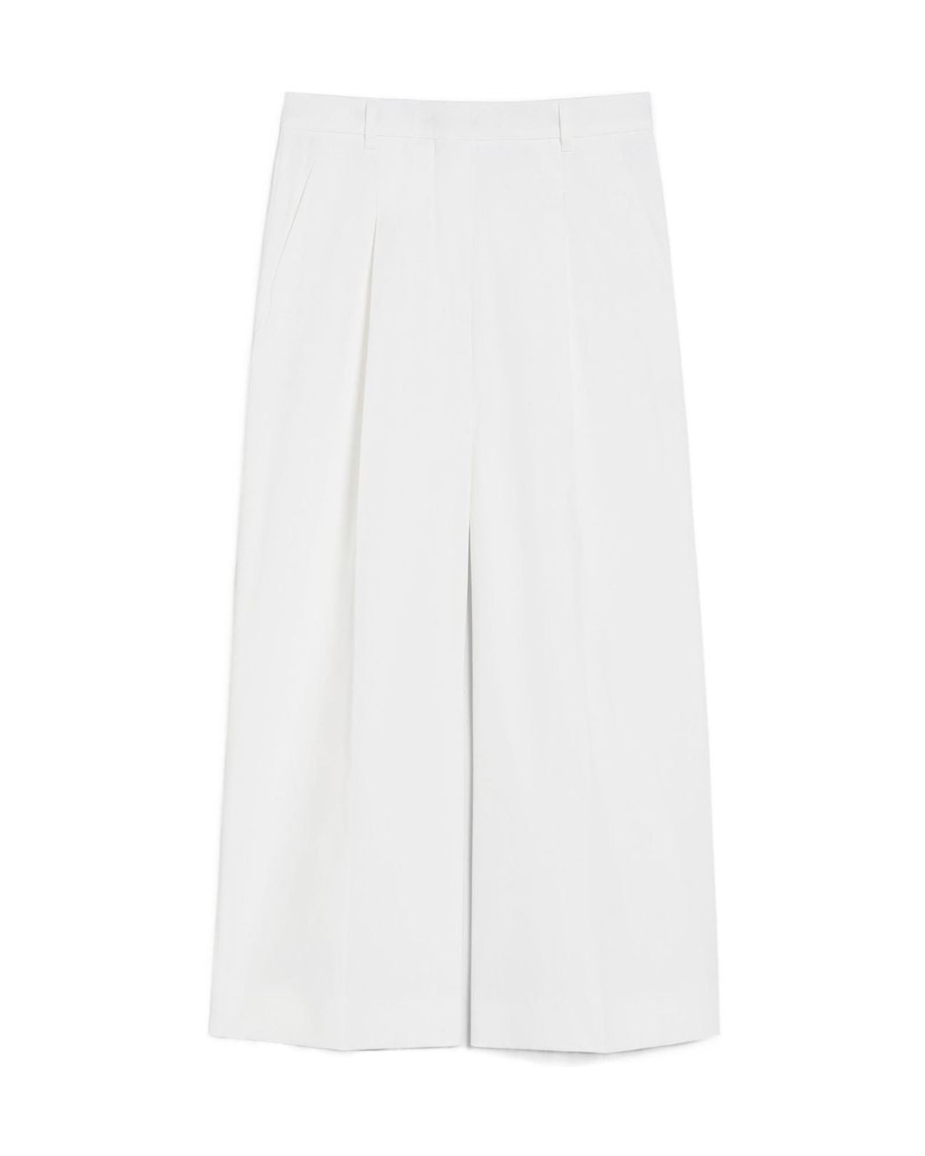 Max Mara White Stretch Cotton Casual Pants