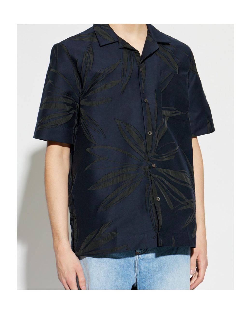 Dries Van Noten Blue Shirt With Embroidery for men