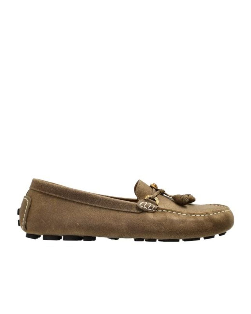 Versace Brown Robin Driver Moccasins for men