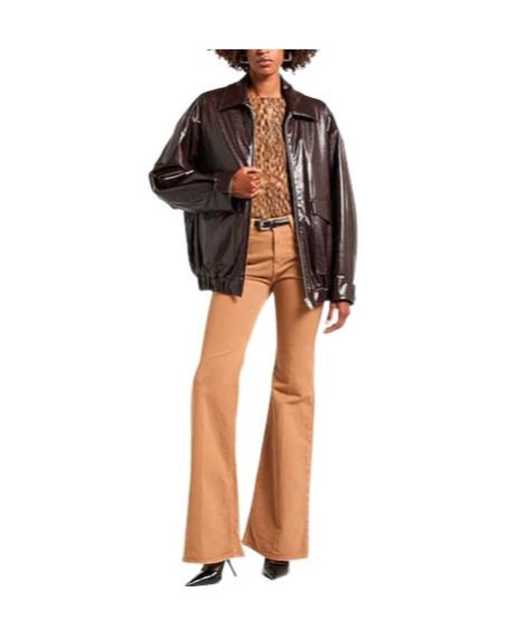 MM6 by Maison Margiela Brown Casual Striped Jacket