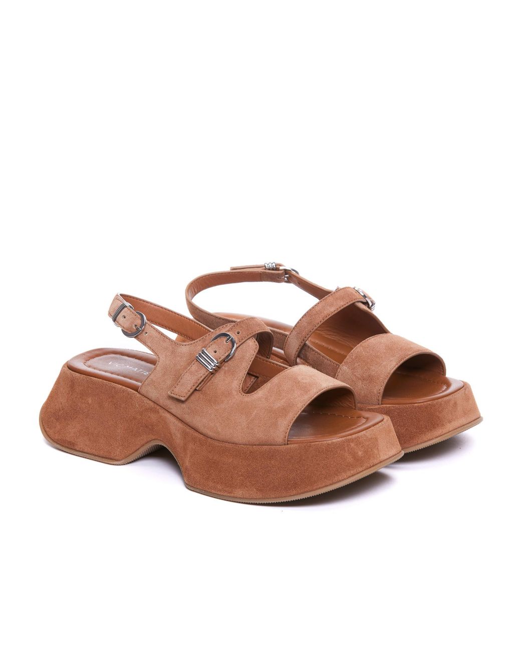 Vic Matié Brown Round Toe Slingback Sandals