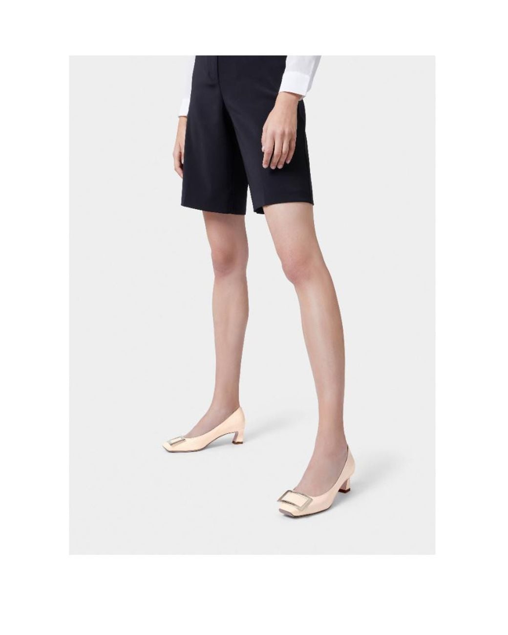 Roger Vivier Natural Trompette Embellished Buckle Pumps