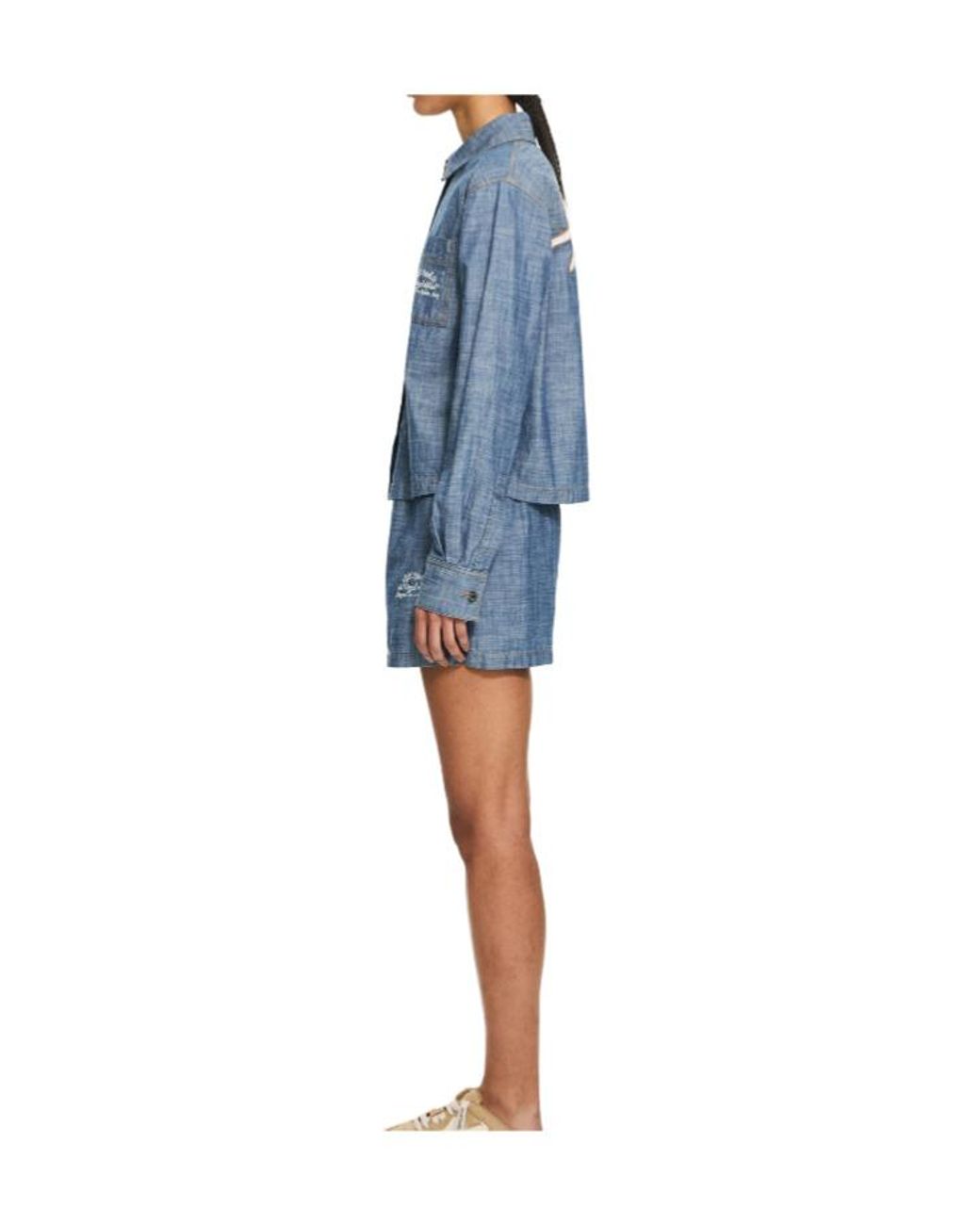 Off-White c/o Virgil Abloh Blue Chambray Denim Pyjama Shirt