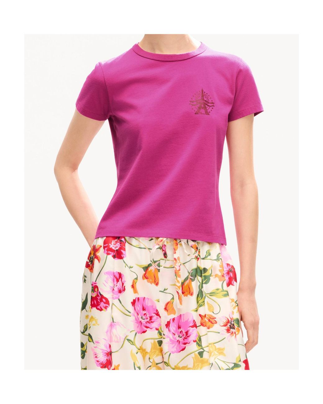 KENZO Pink Eiffel Tower Printed T-Shirt