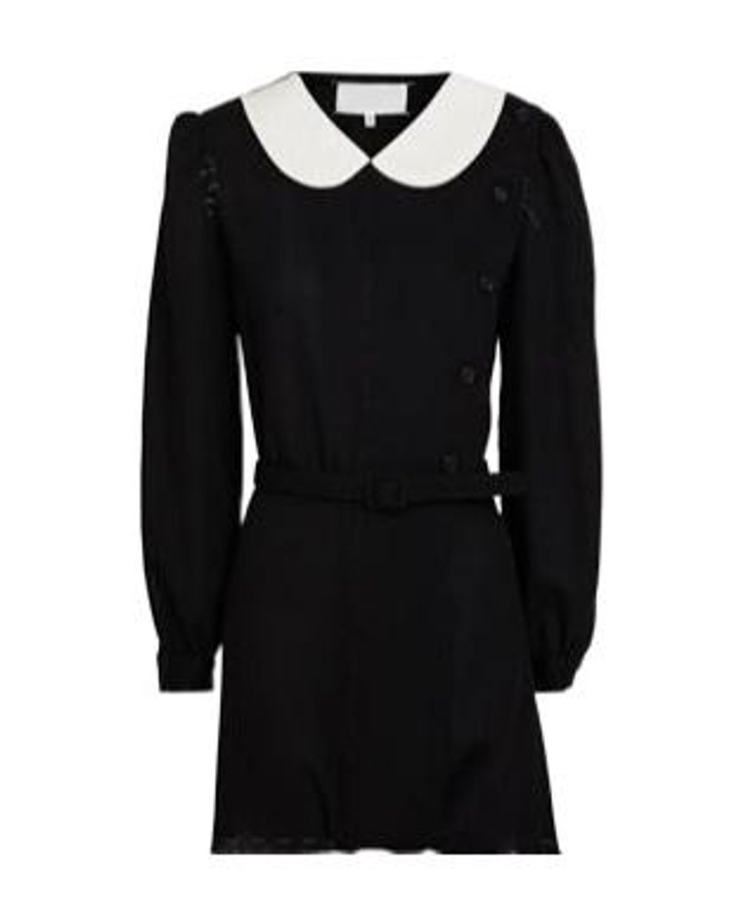 Maison Margiela Black Contrast-Color Long-Sleeved Shirt Dress