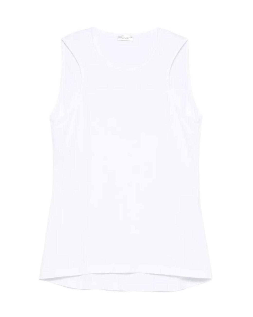 Roberto Collina White Cotton Tank Top