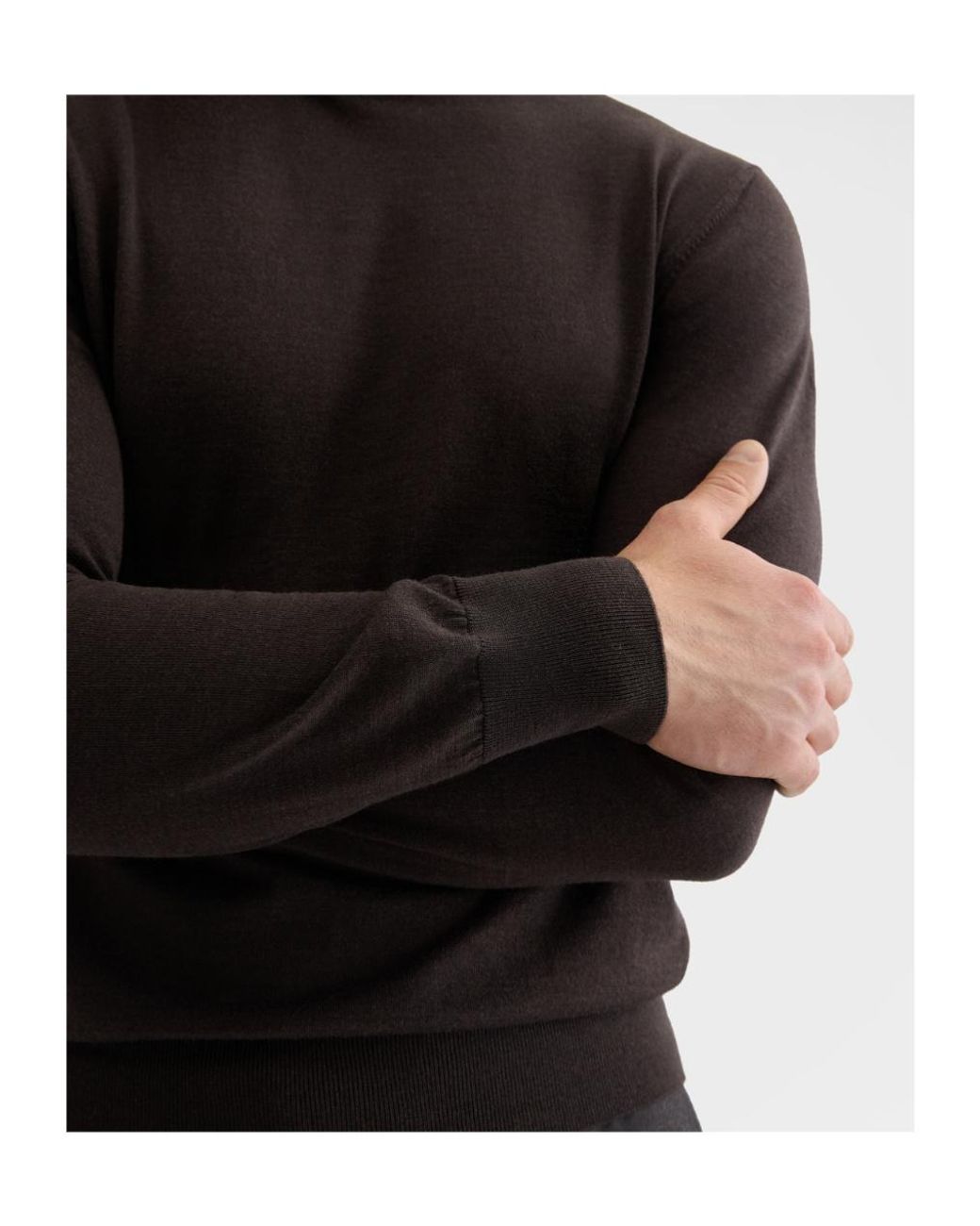 Agnona Brown Ribbed-Knit Turtleneck Sweater for men