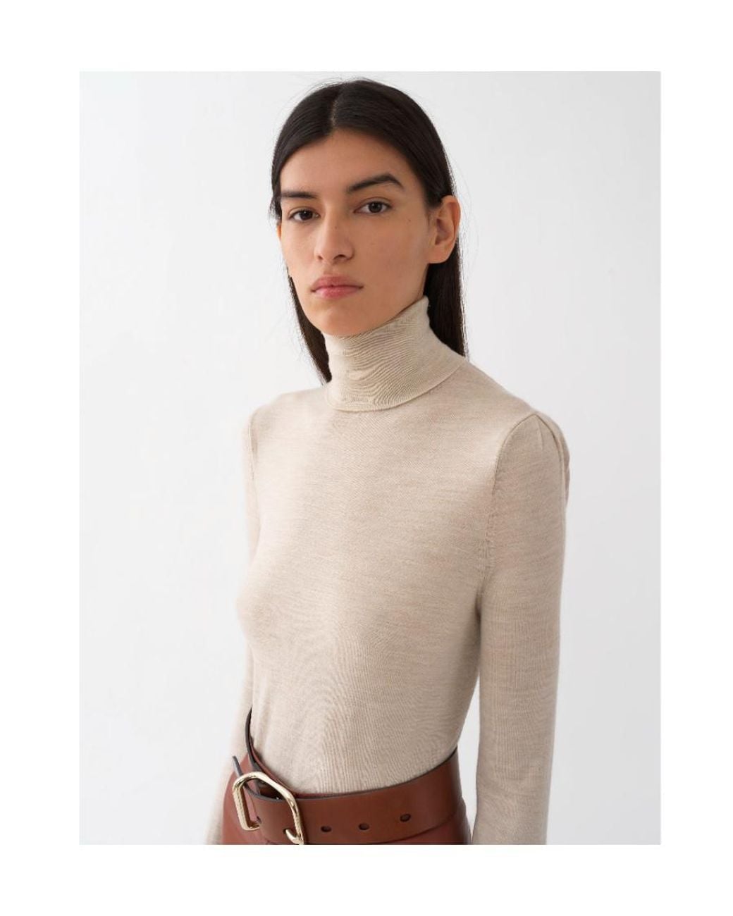 Chloé White High-Neck Knitted Pullover