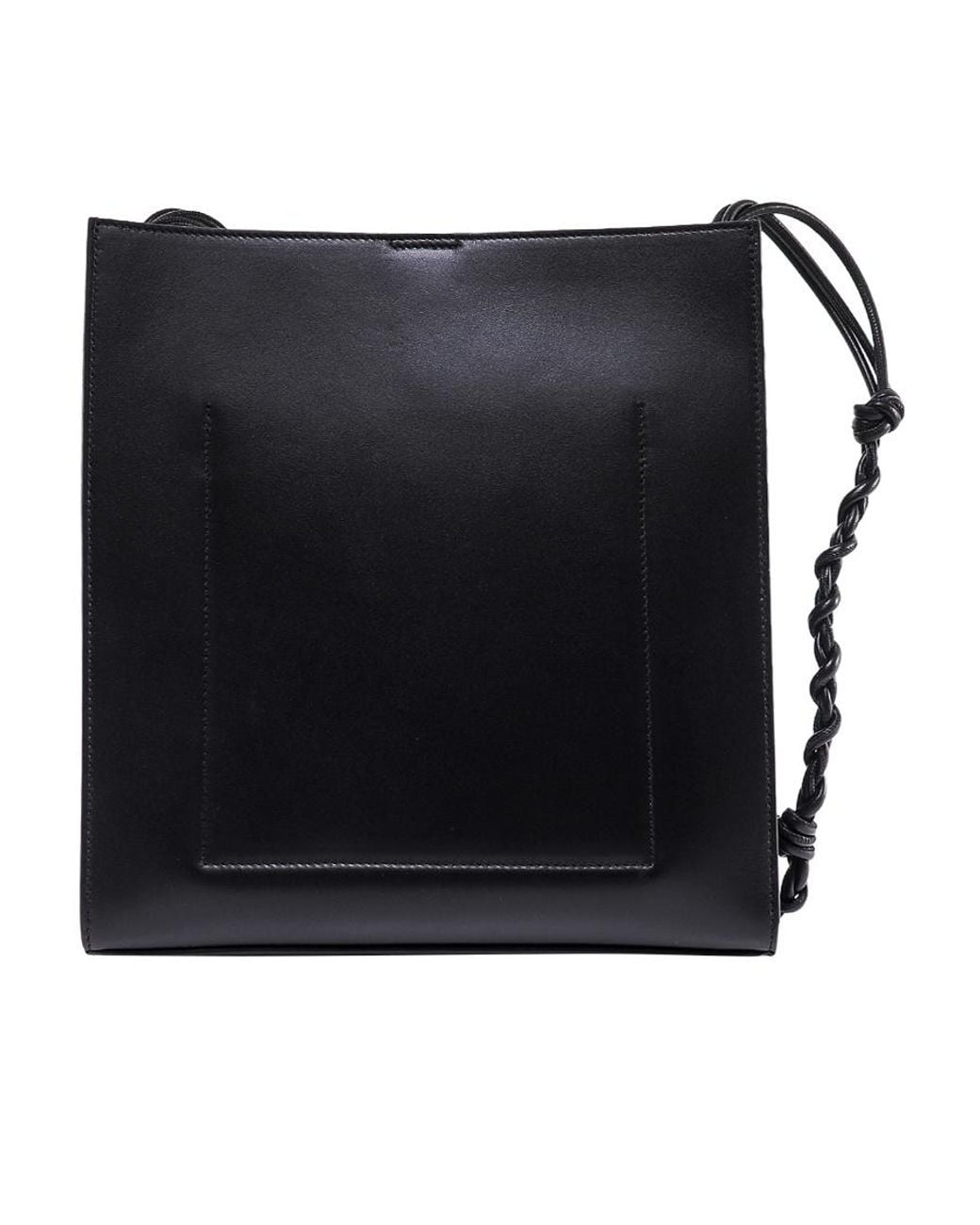 Jil Sander Black Logo Embossed Braided Strapped Shoulder Bag for men