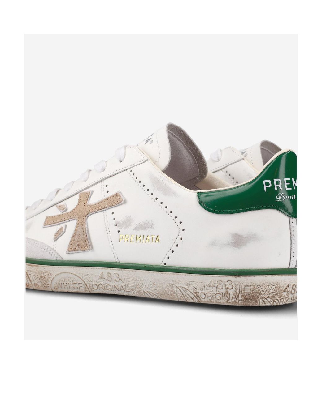 Premiata White Round Head Low-Cut Casual Shoes for men