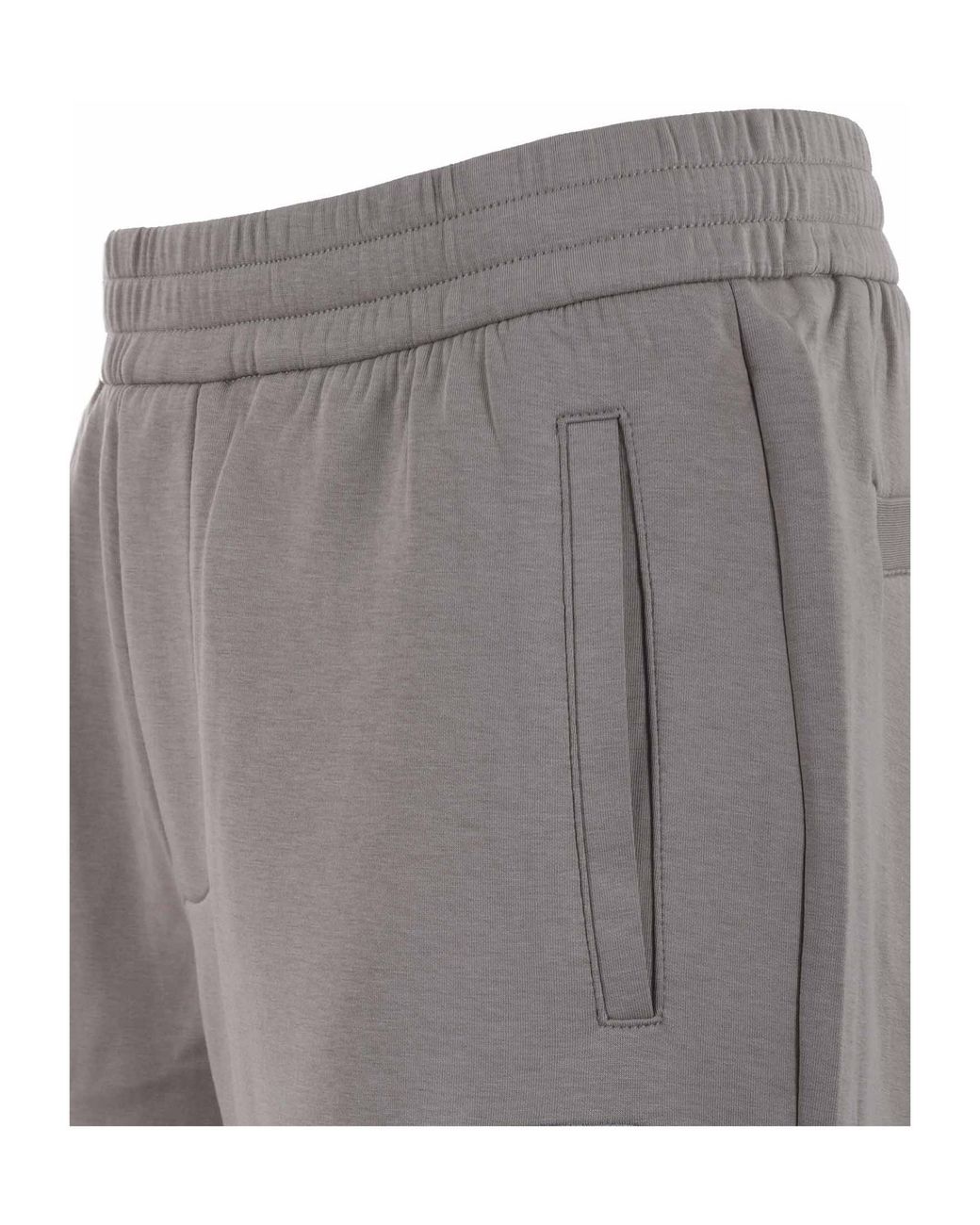 Emporio Armani Gray Logo-Embroidered Tapered Leg Pants for men