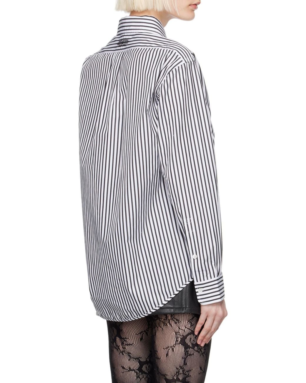 Marc Jacobs Blue The Striped Logo Embroidered Shirt