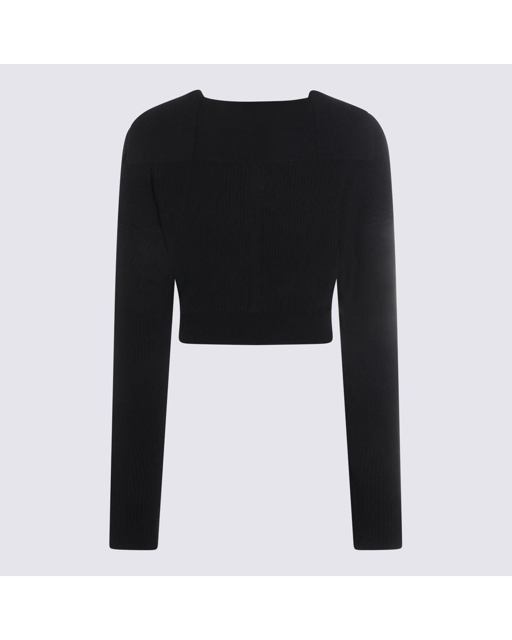 Rick Owens Black Dracu Cropped V-Neck Jumper