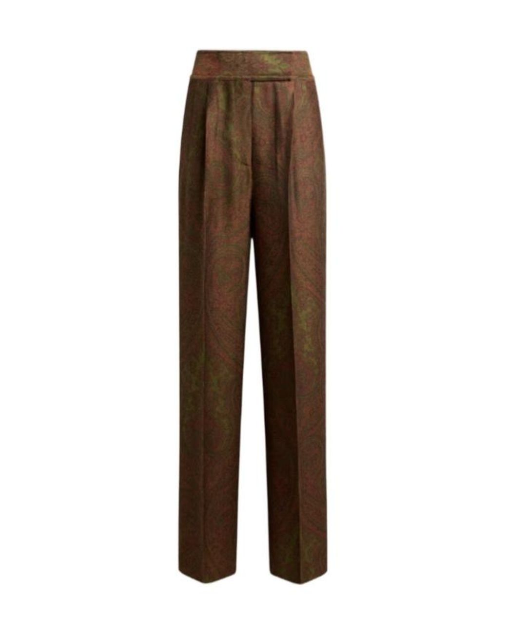 Etro Brown High-Waisted Casual Pants