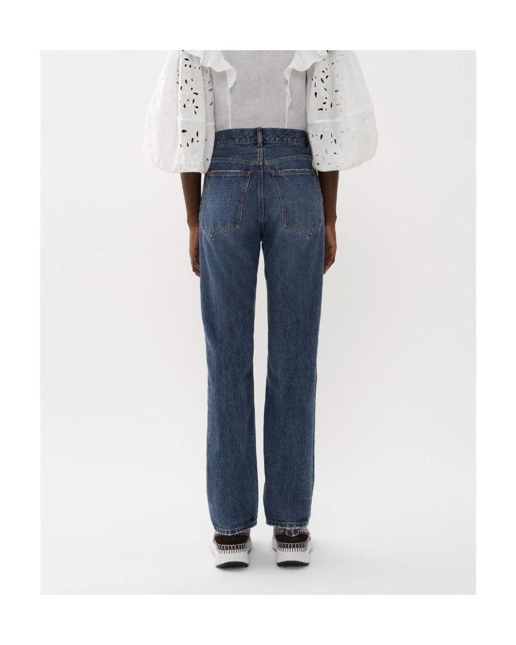 Chloé Blue High-Waisted Straight-Leg Jeans