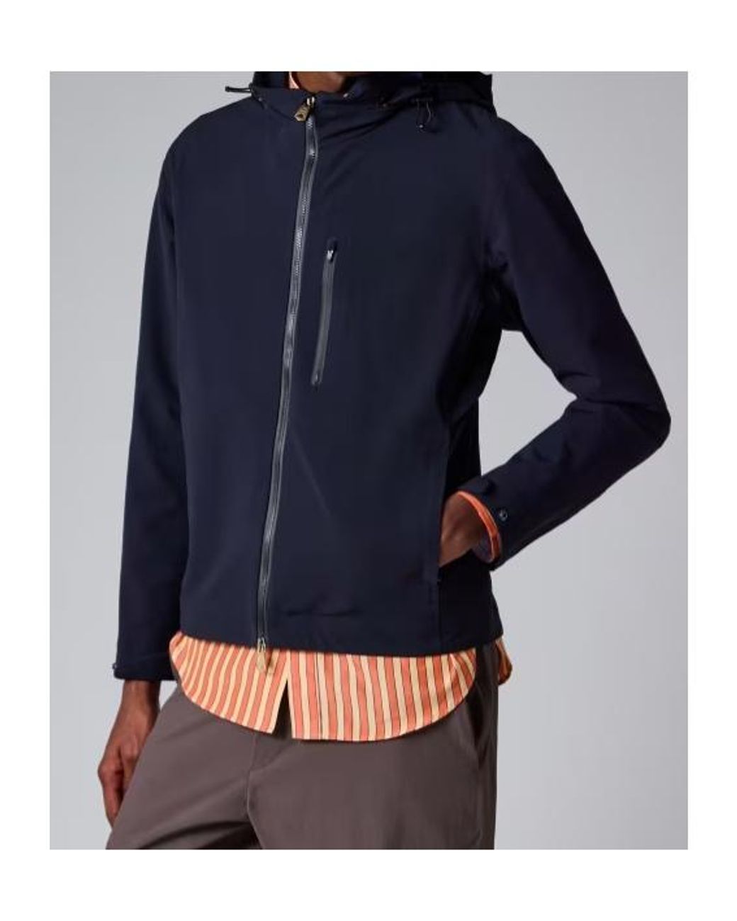 Paul Smith Blue Zip-Up Hooded Jacket for men