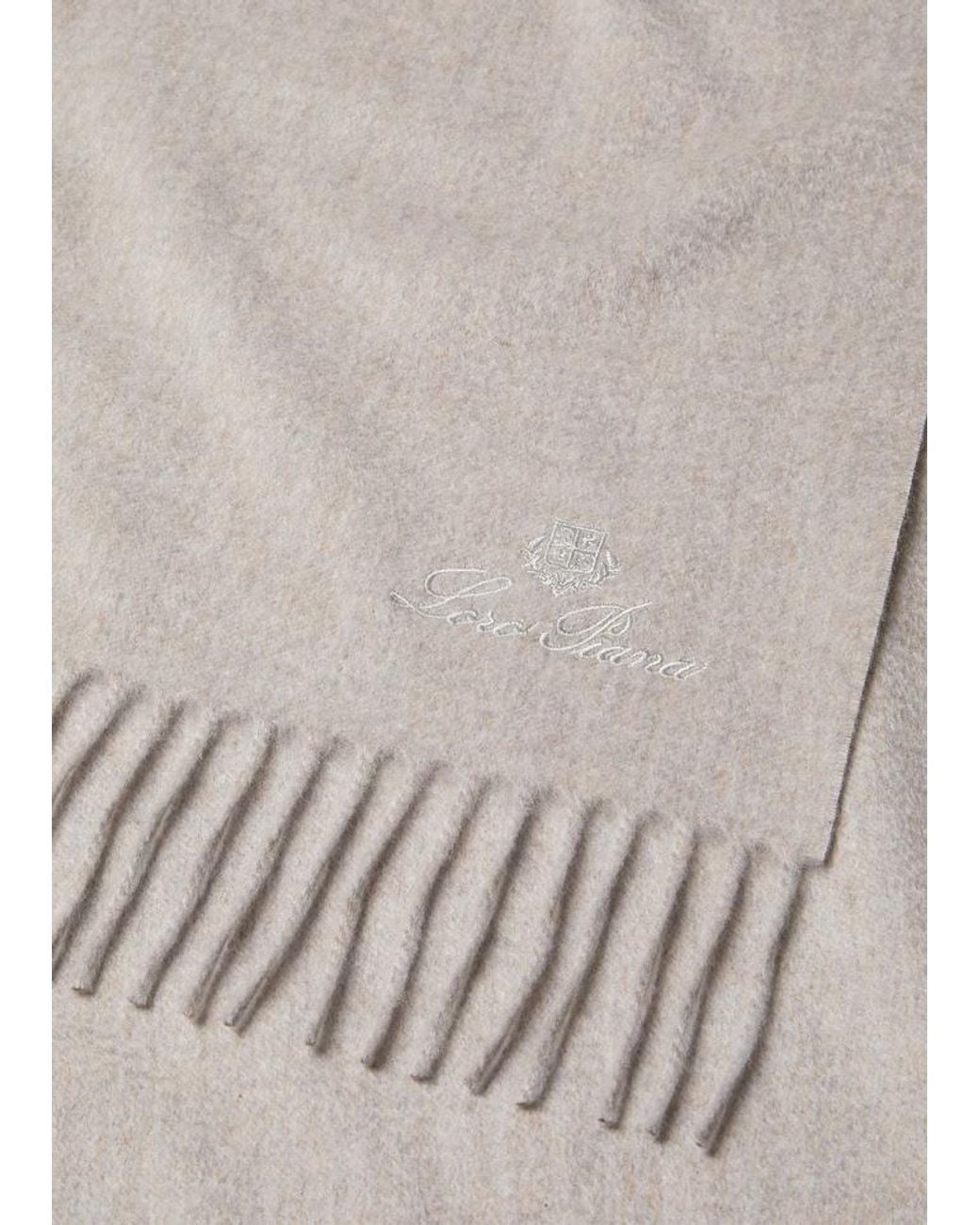 Loro Piana White Grande Unita Scarf