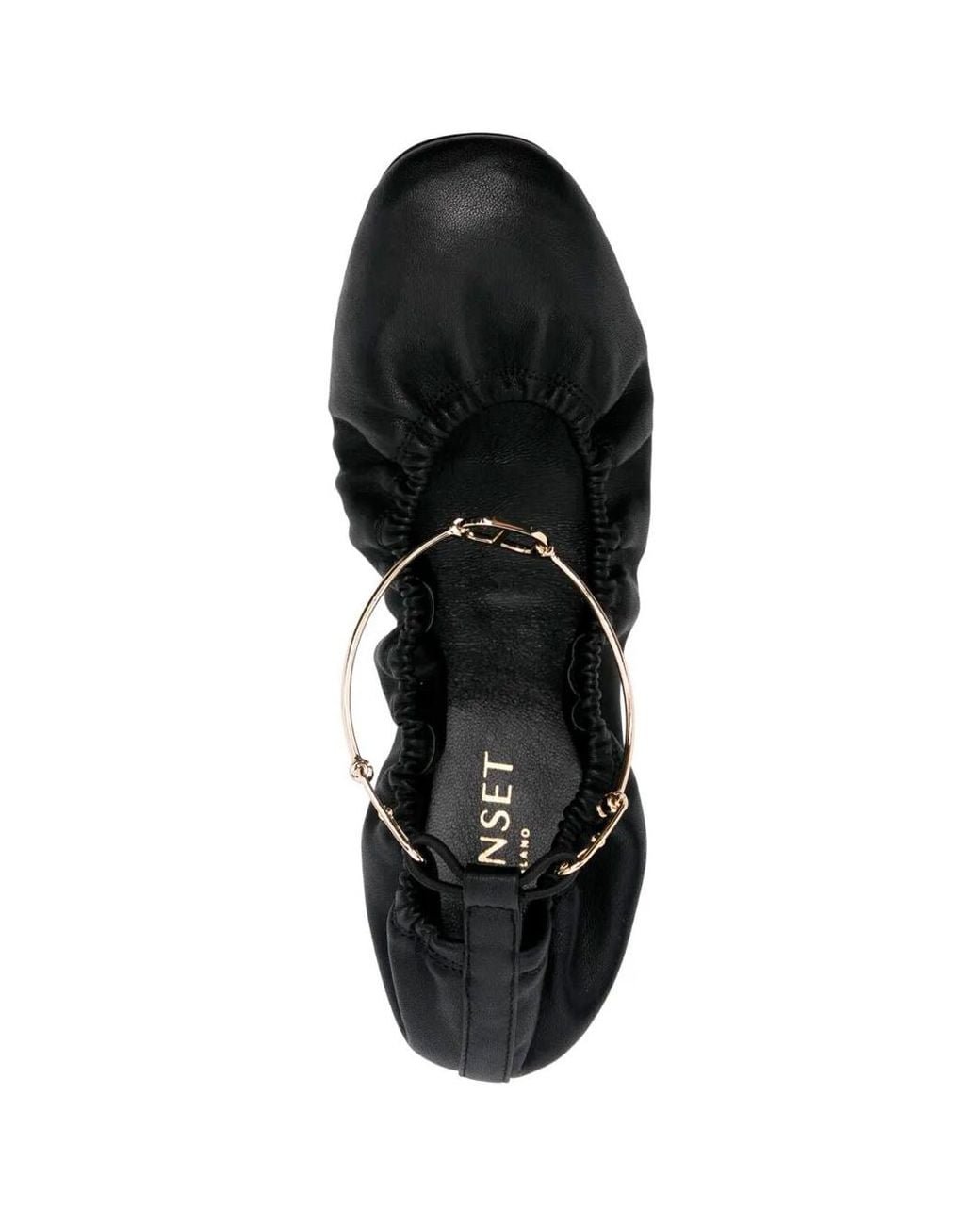 Twinset Black Ankle Strap Flats
