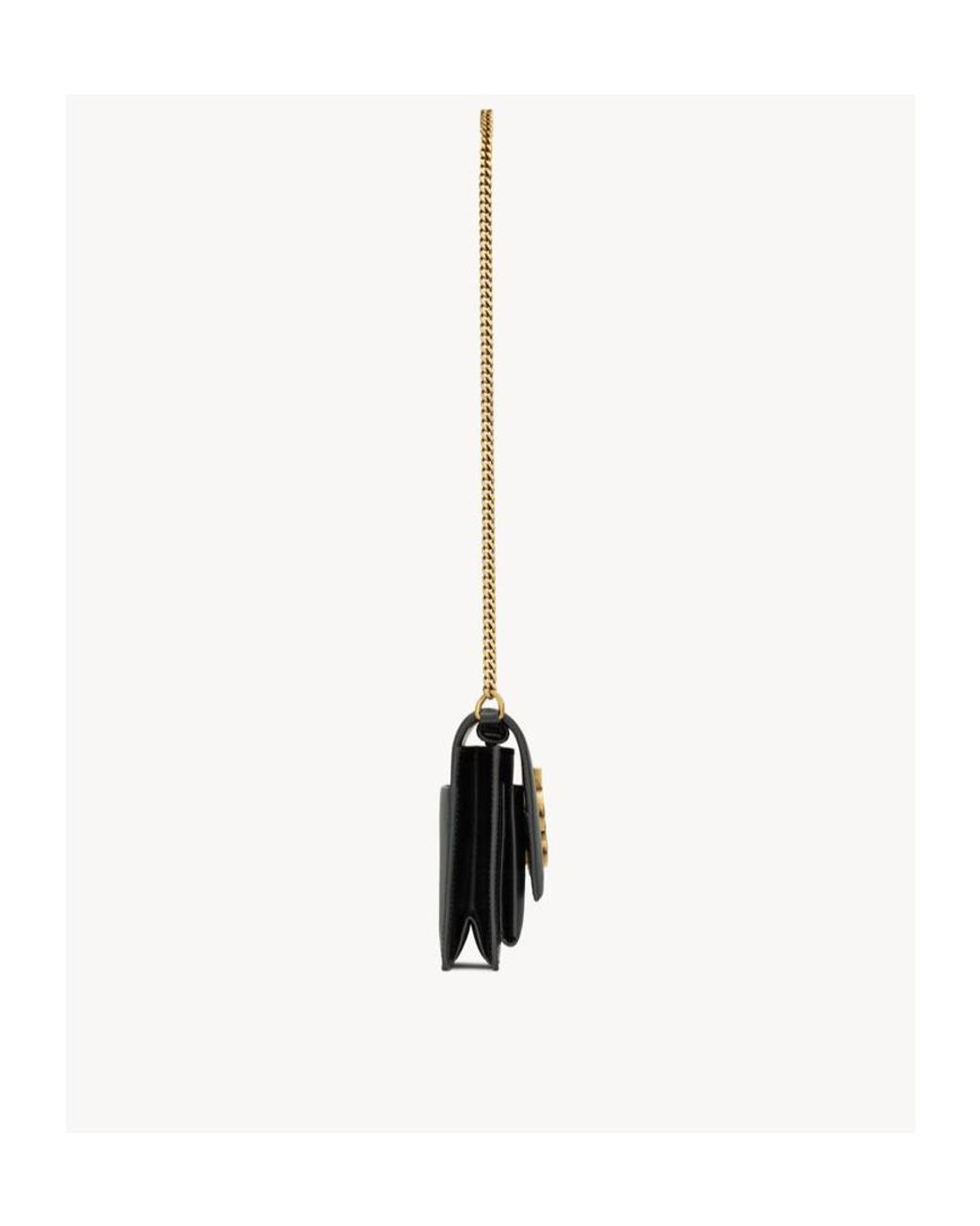 Saint Laurent White Sunset Foldover Top Clutch Bag