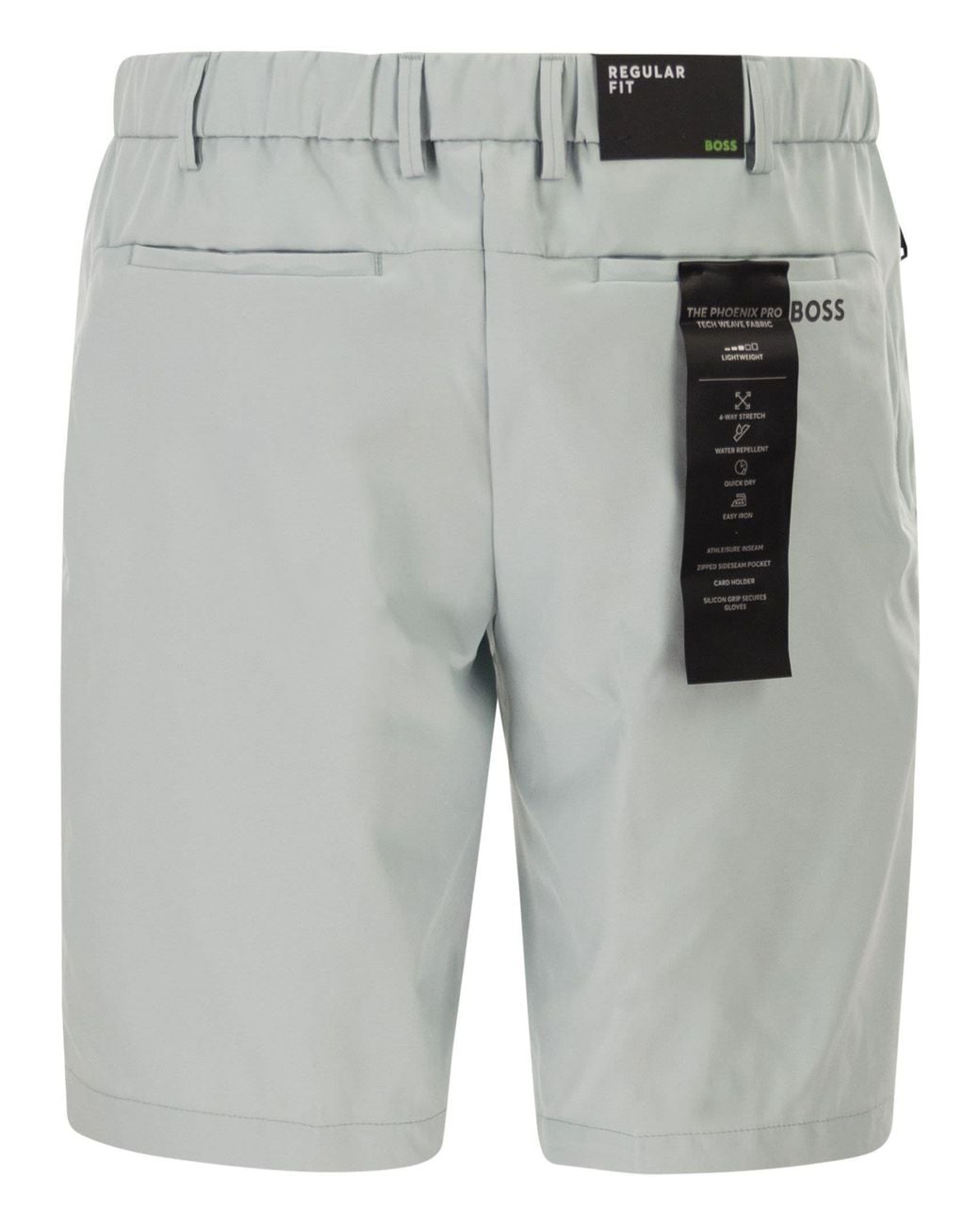 Boss Gray Boss Water-Repellent Finish Easy-Iron Shorts for men