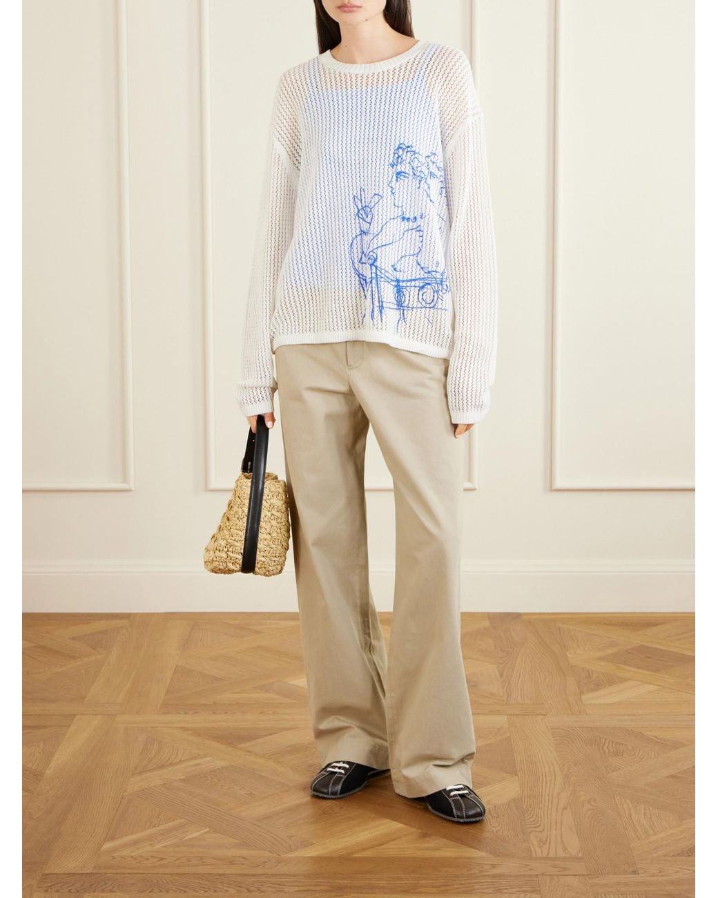 Still Here Natural Cotton Wide-Leg Pants