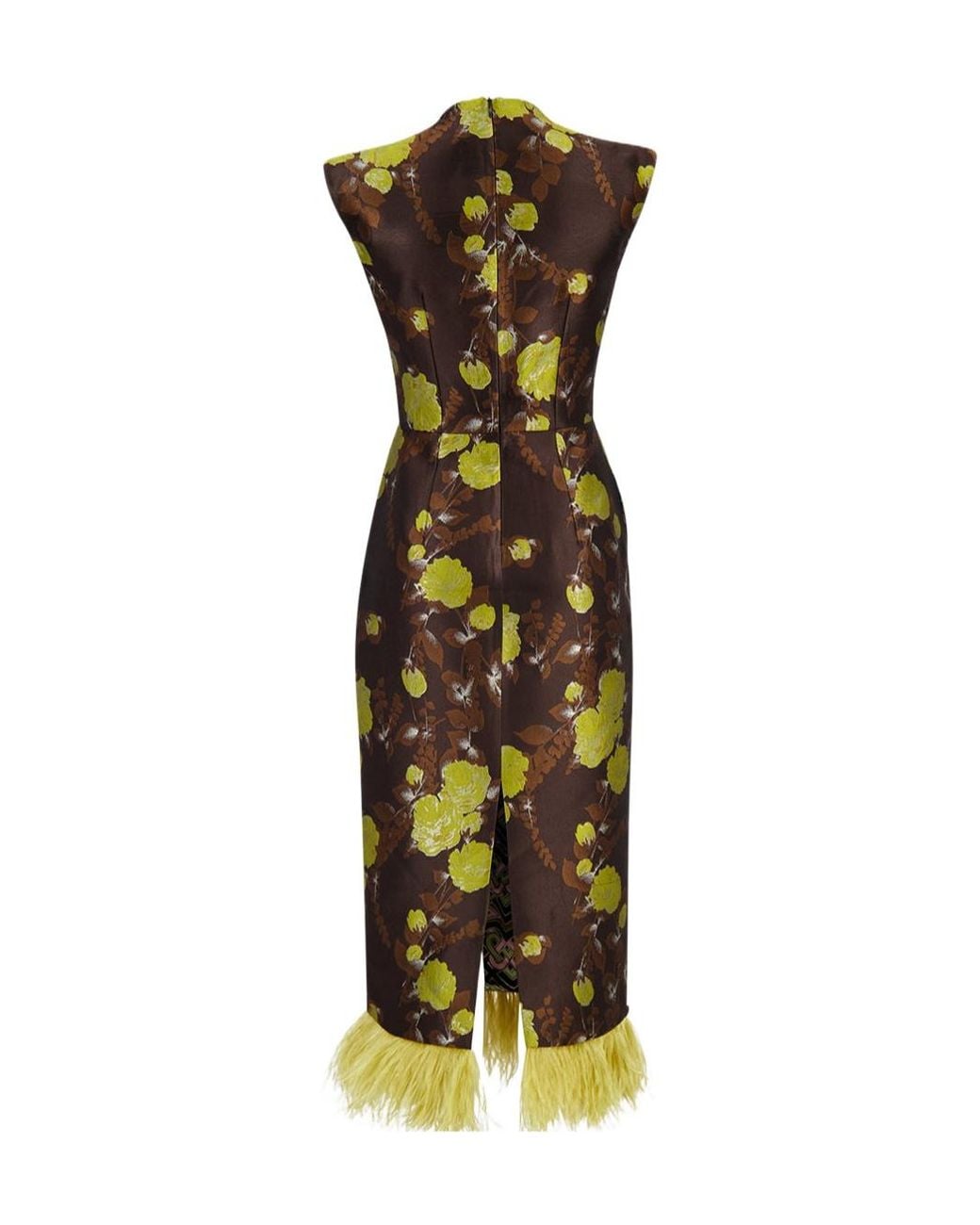 LaDoubleJ Black Sleek Dress With Feathers