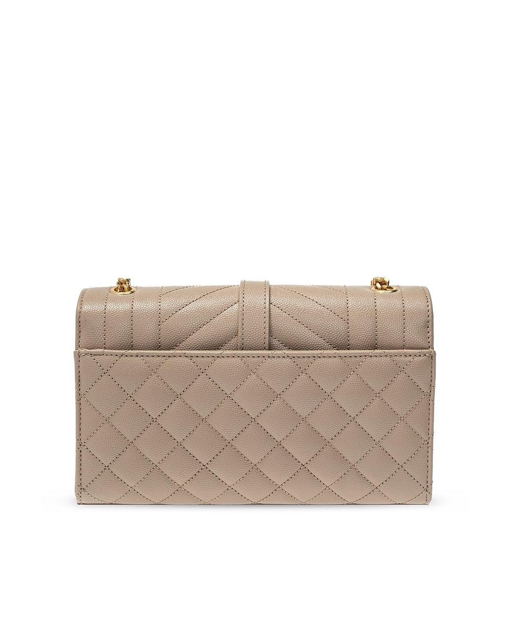 Saint Laurent Natural Small Envelope Quilted Crossbody Bag