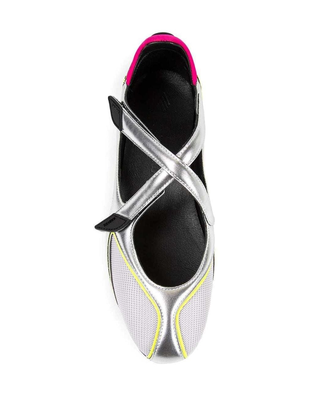The Attico Green Floor 01 Holographic Ballet Flats