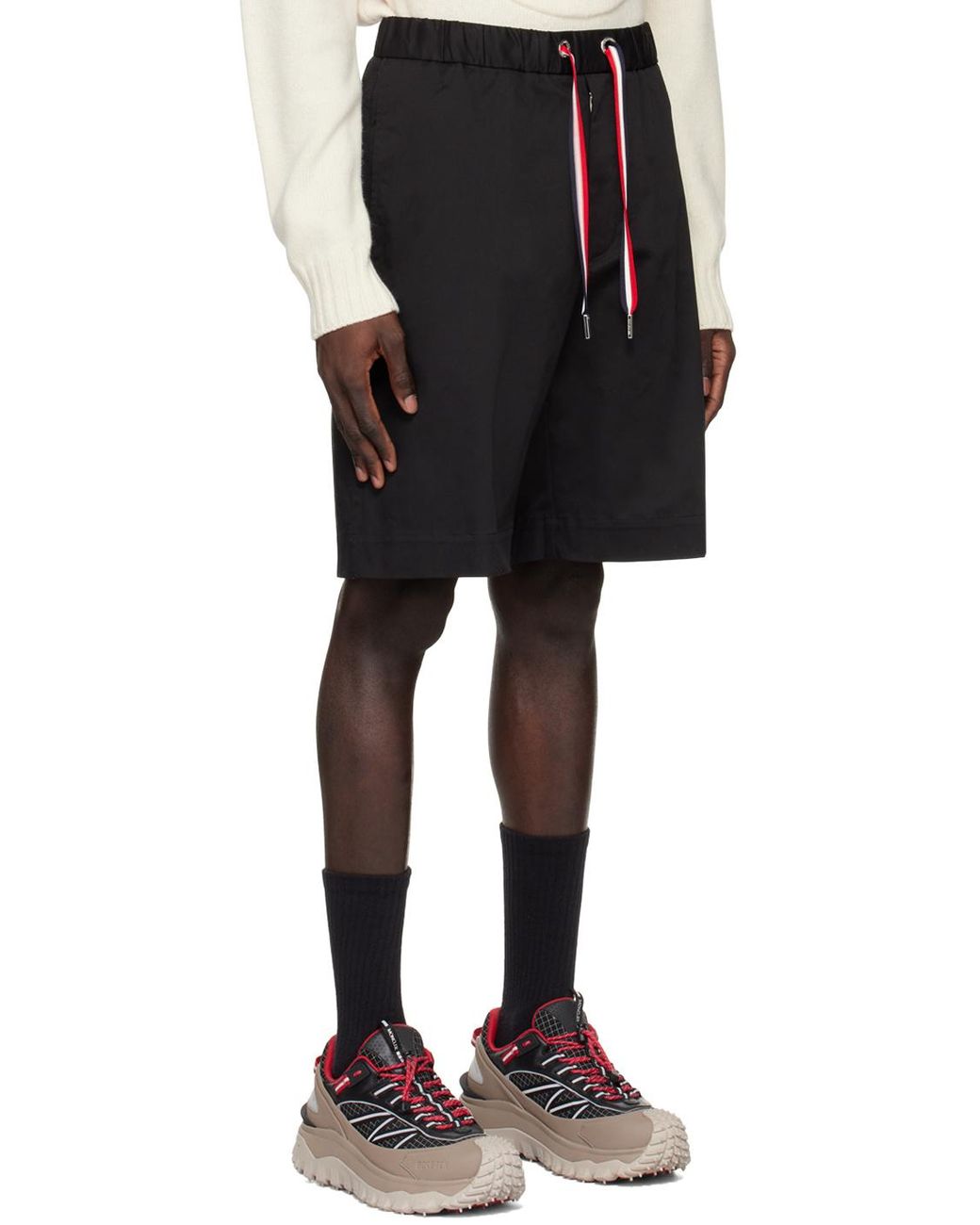 Moncler Black Gabardine Shorts for men