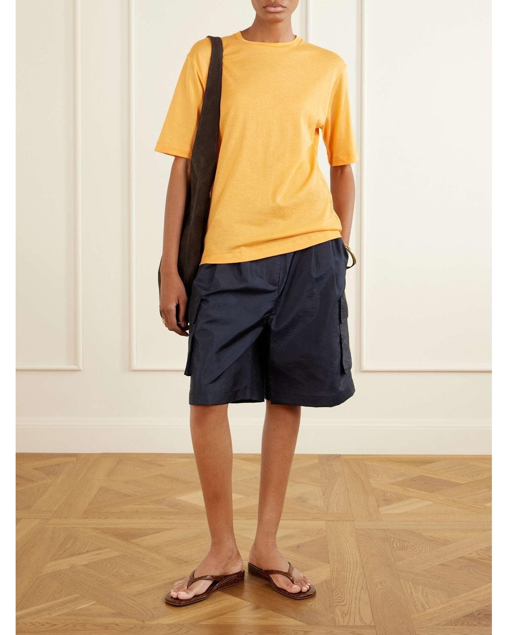 Tibi Blue Stella Cargo Shorts