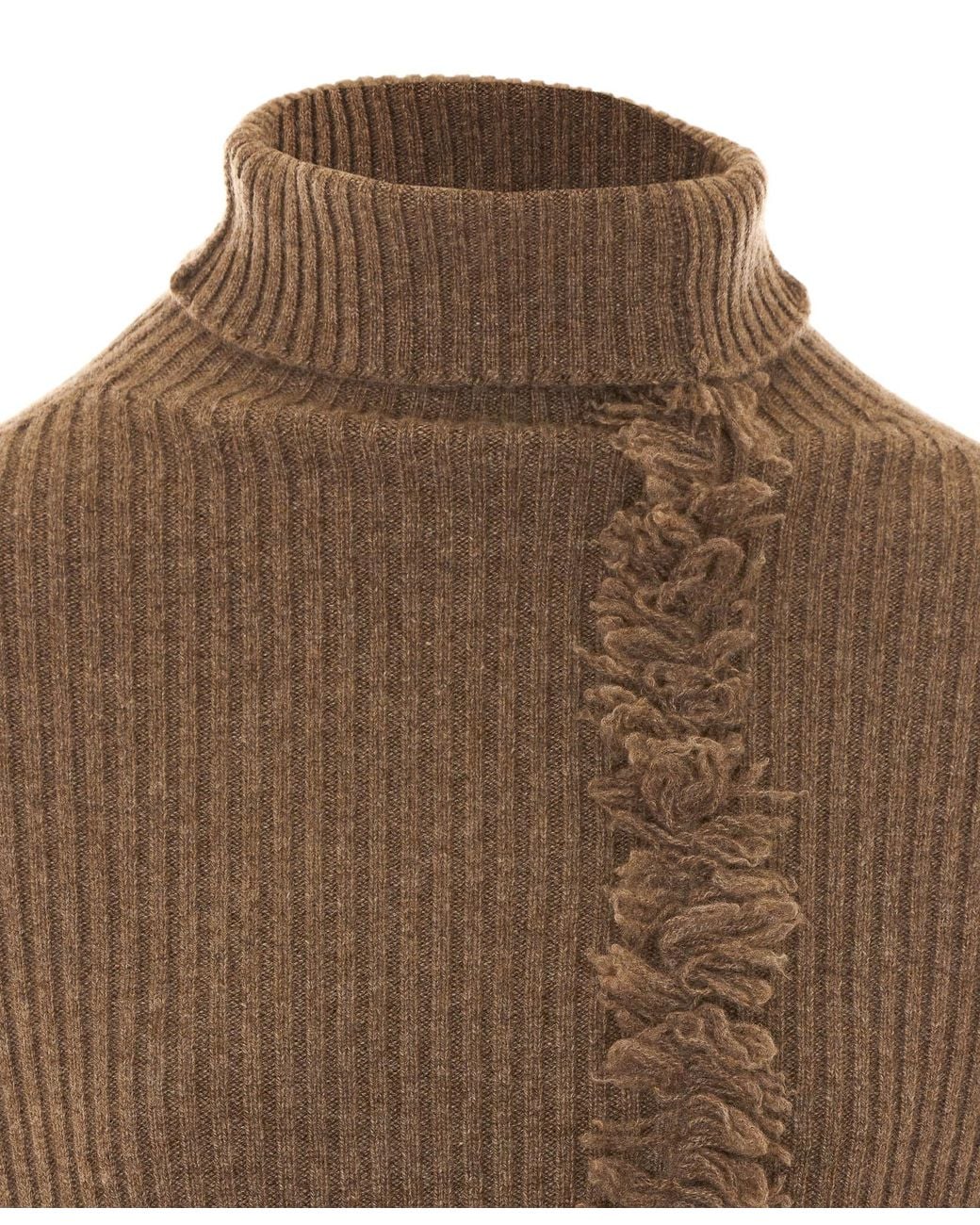Uma Wang Brown Long-Sleeved Turtleneck Sweater