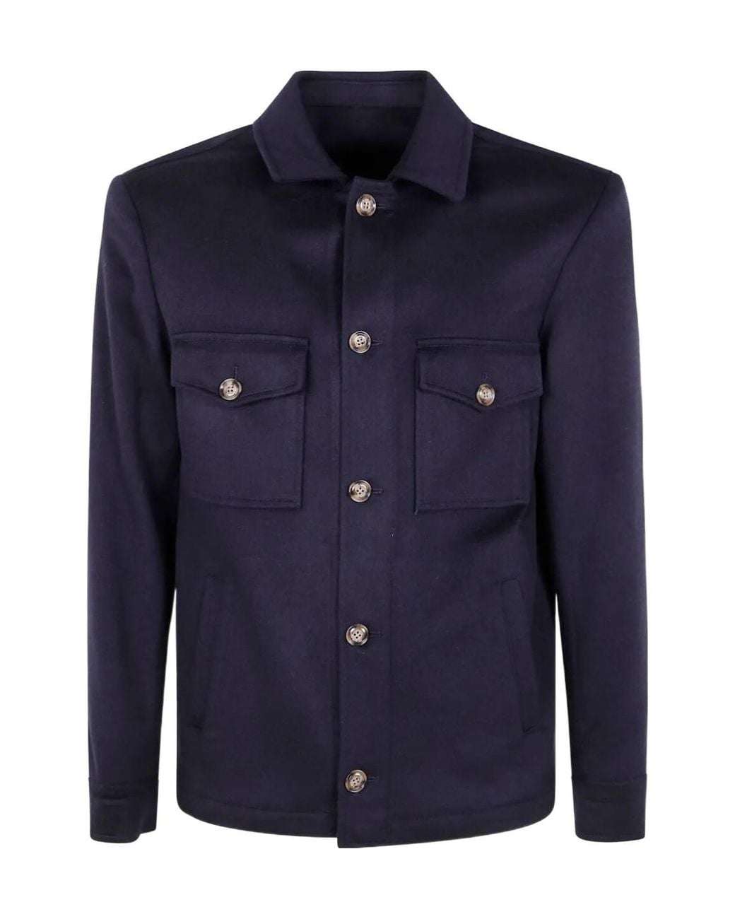 Barba Napoli Blue 'Park' Shirt Jacket for men