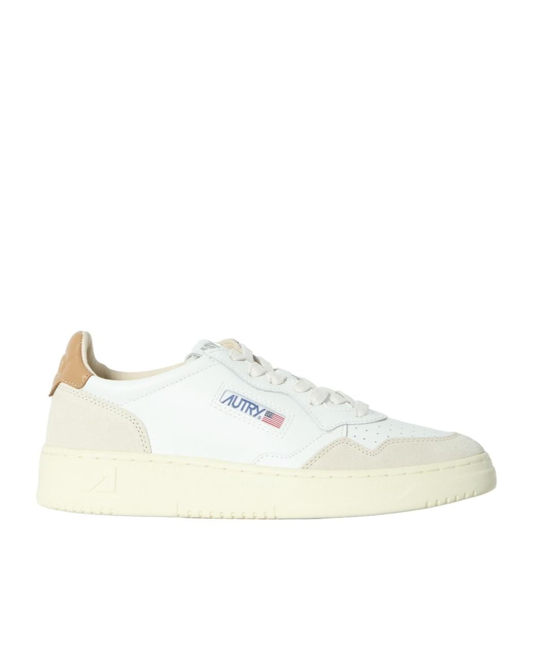Autry White Perforated Low-Top Sneakers for men