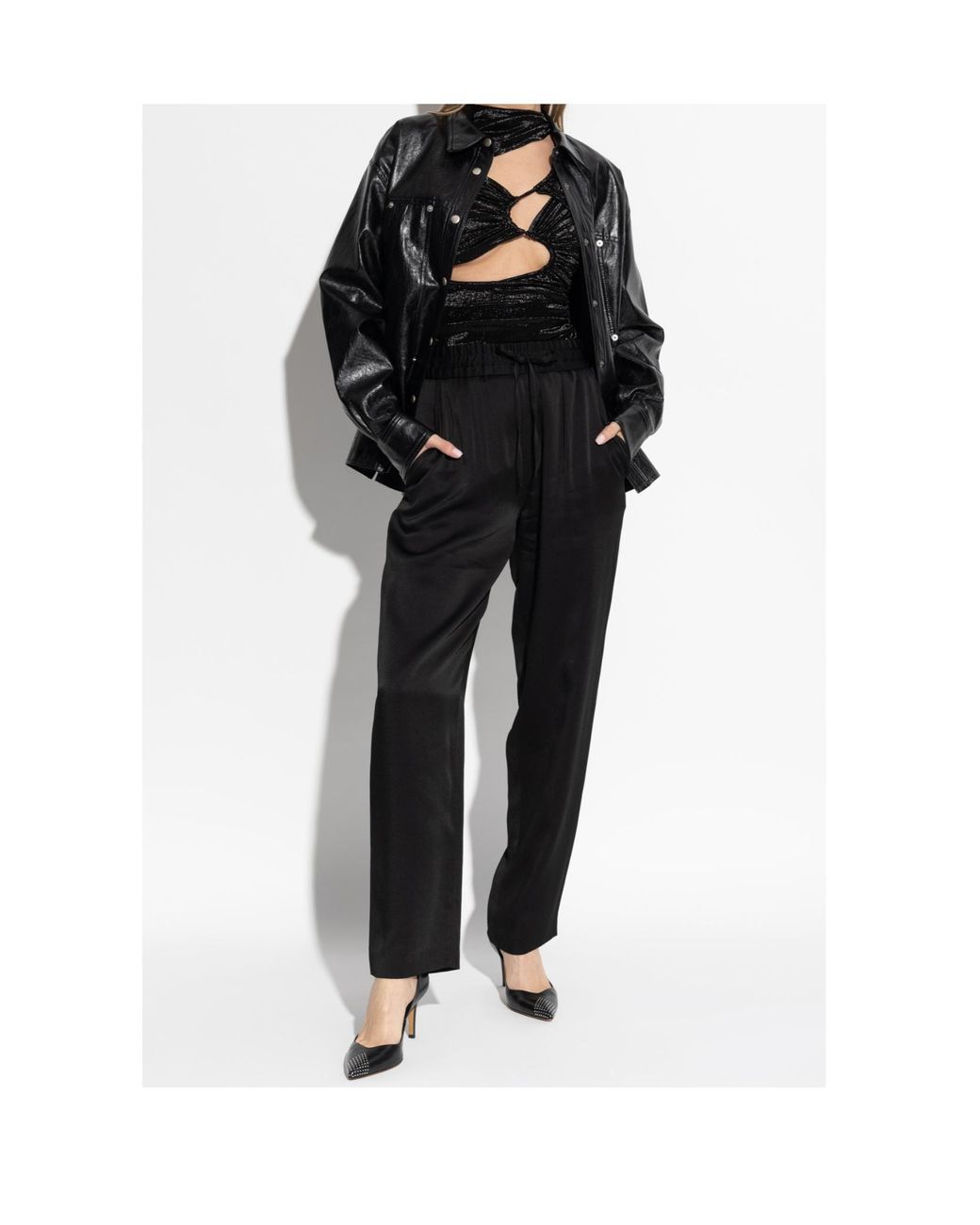 Isabel Marant Black Rose Cut-Out Top