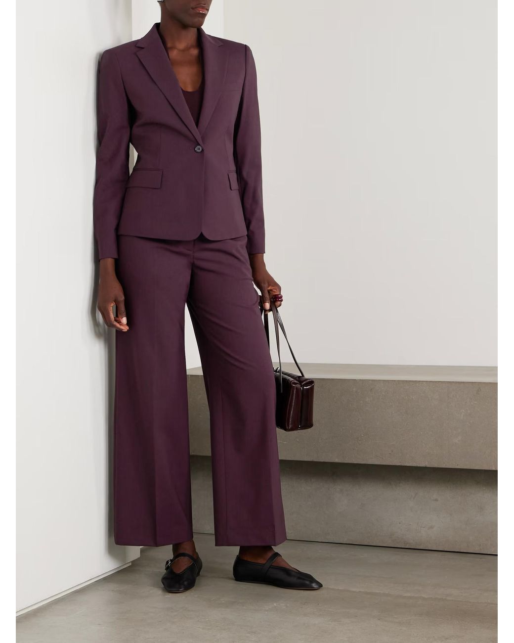 Theory Purple Wool Blend Suit Jacket