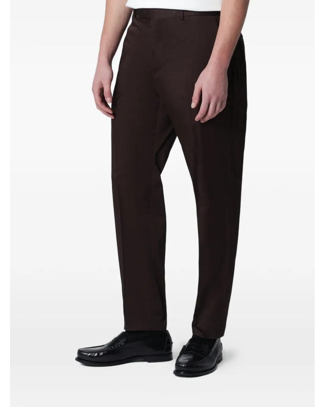 PT01 Black Casual Trousers With Belt Loops for men