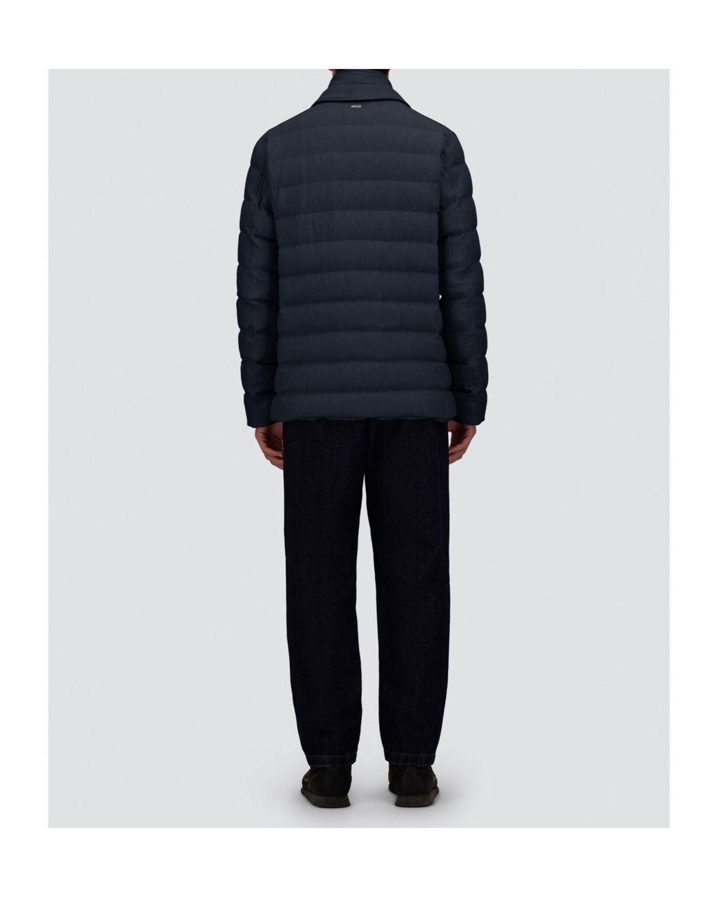 Herno Blue Quilted Blazer Jacket for men
