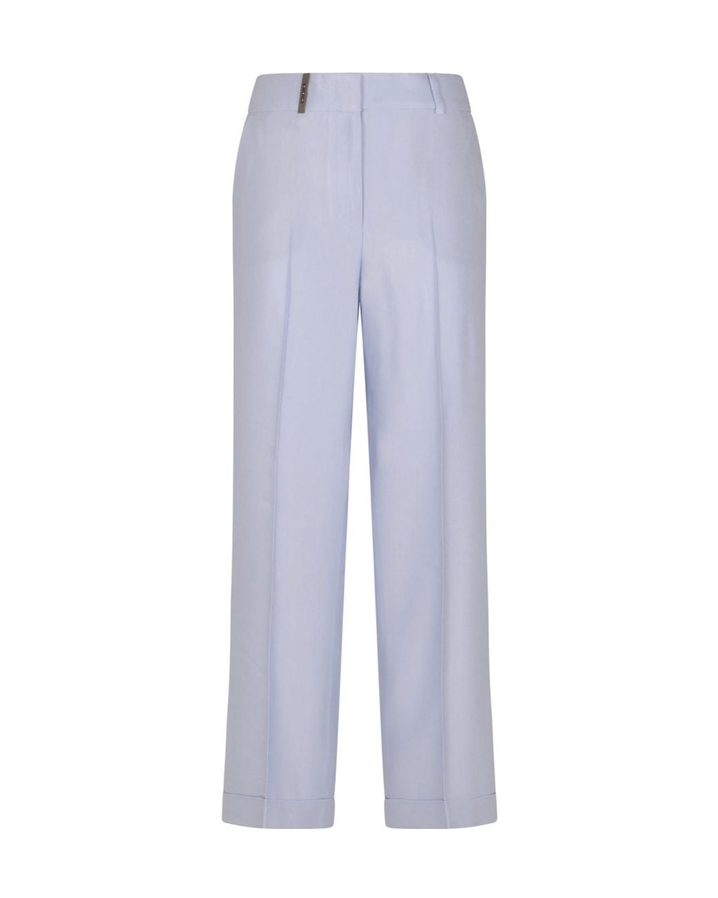 Peserico Blue Straight-Leg Pleated Trousers