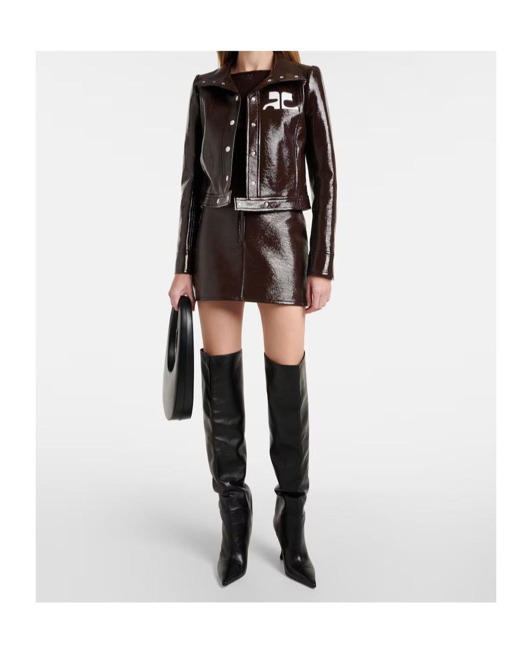Courreges Brown Zipper Skirt