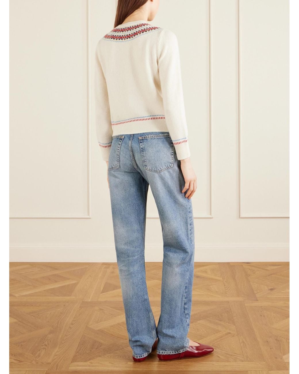Doen White Embroidered Wool And Cashmere-Blend Cardigan
