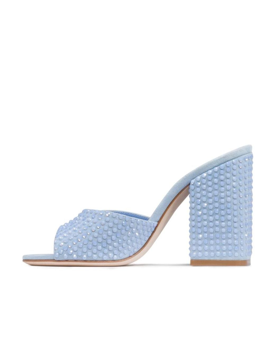 Paris Texas Blue Embellished Slip-On Mules