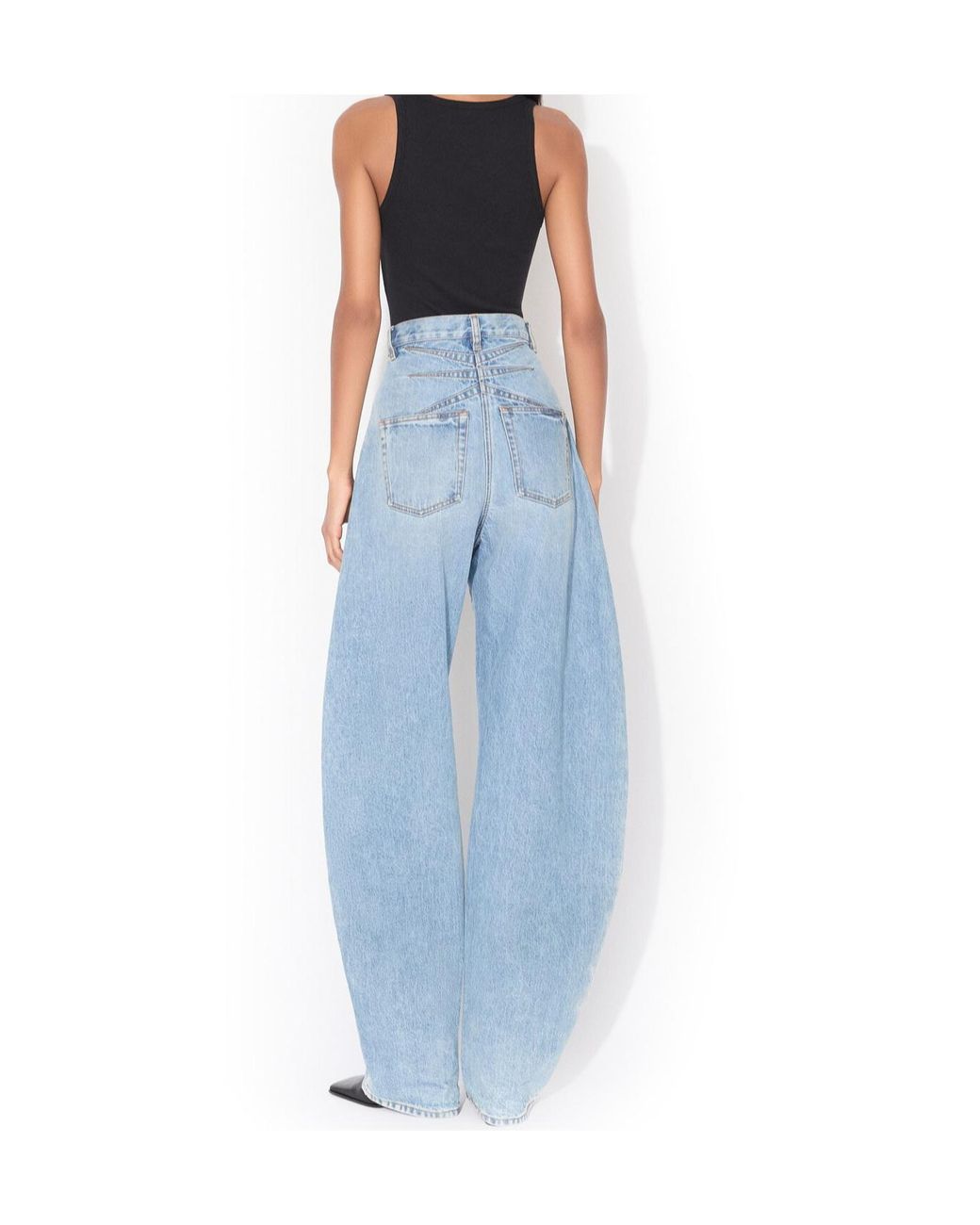 Alaïa Blue Round Wide-Leg Jeans