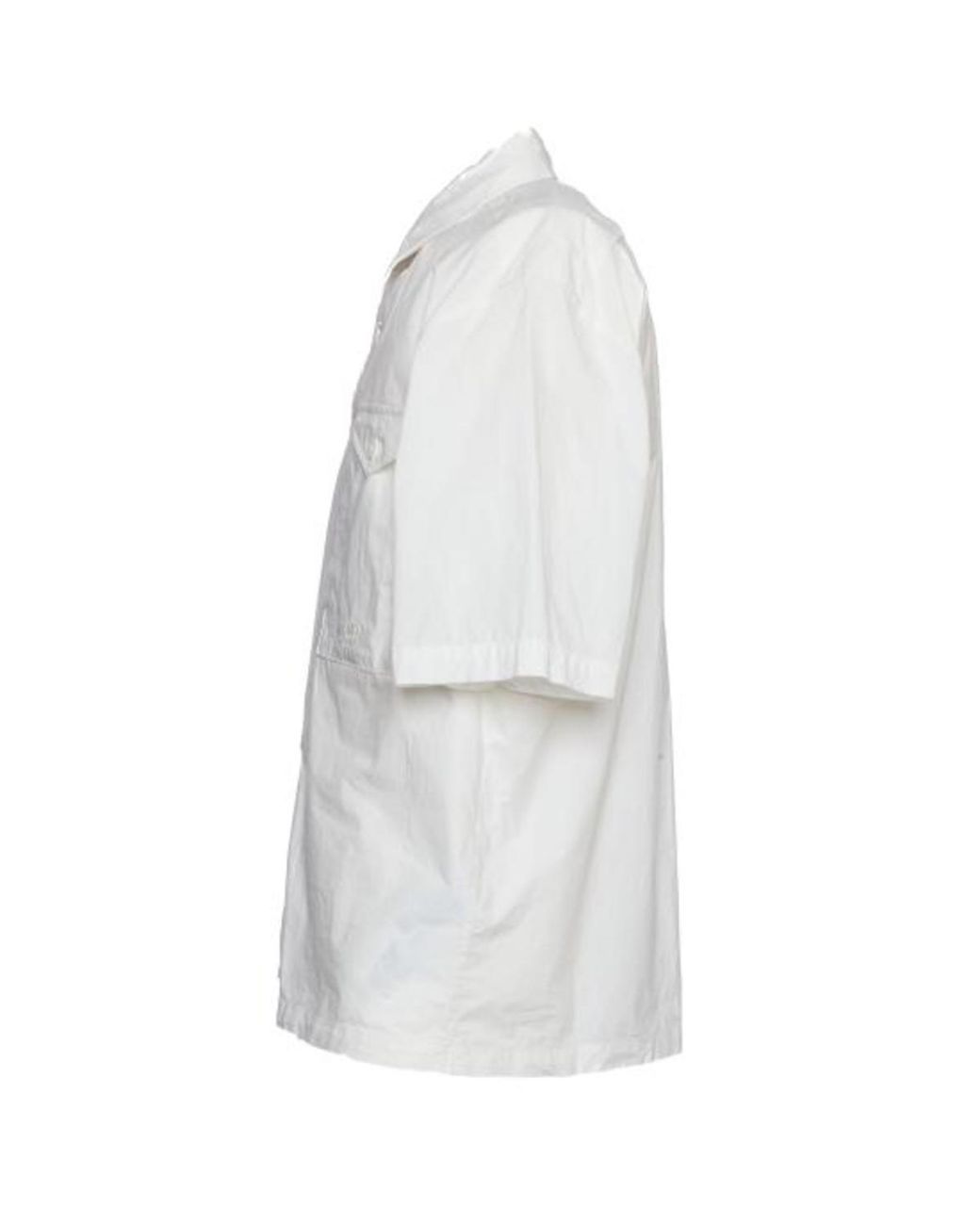 C P Company White Short Sleeve Poplin Shirt for men